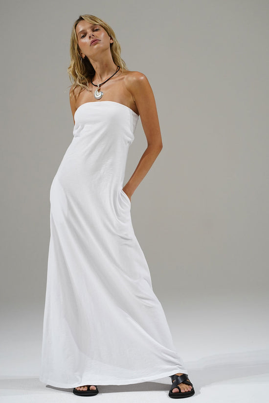 LNA Topanga Strapless Dress in White