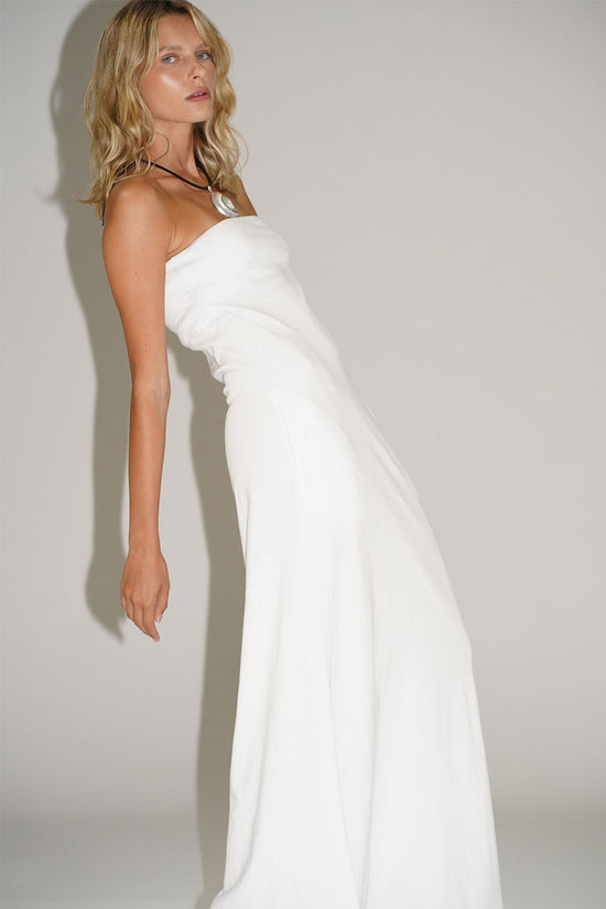 LNA Topanga Trägerloses Kleid in Weiß
