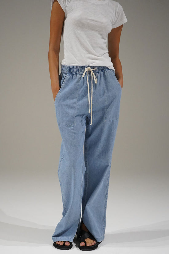 LNA Vinh Chambray Pant in Faded Blue