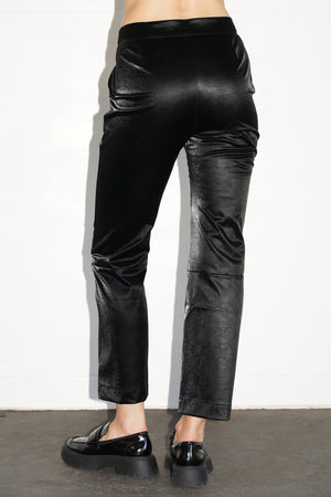 LNA Textured Check Vegan Leather Zip Pant