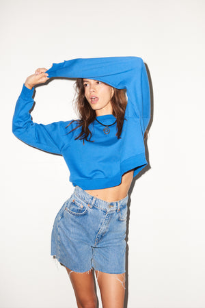 LNA 90s Sweatshirt in Blue Lemonade