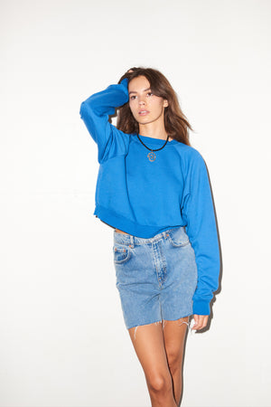 LNA 90s Sweatshirt in Blue Lemonade