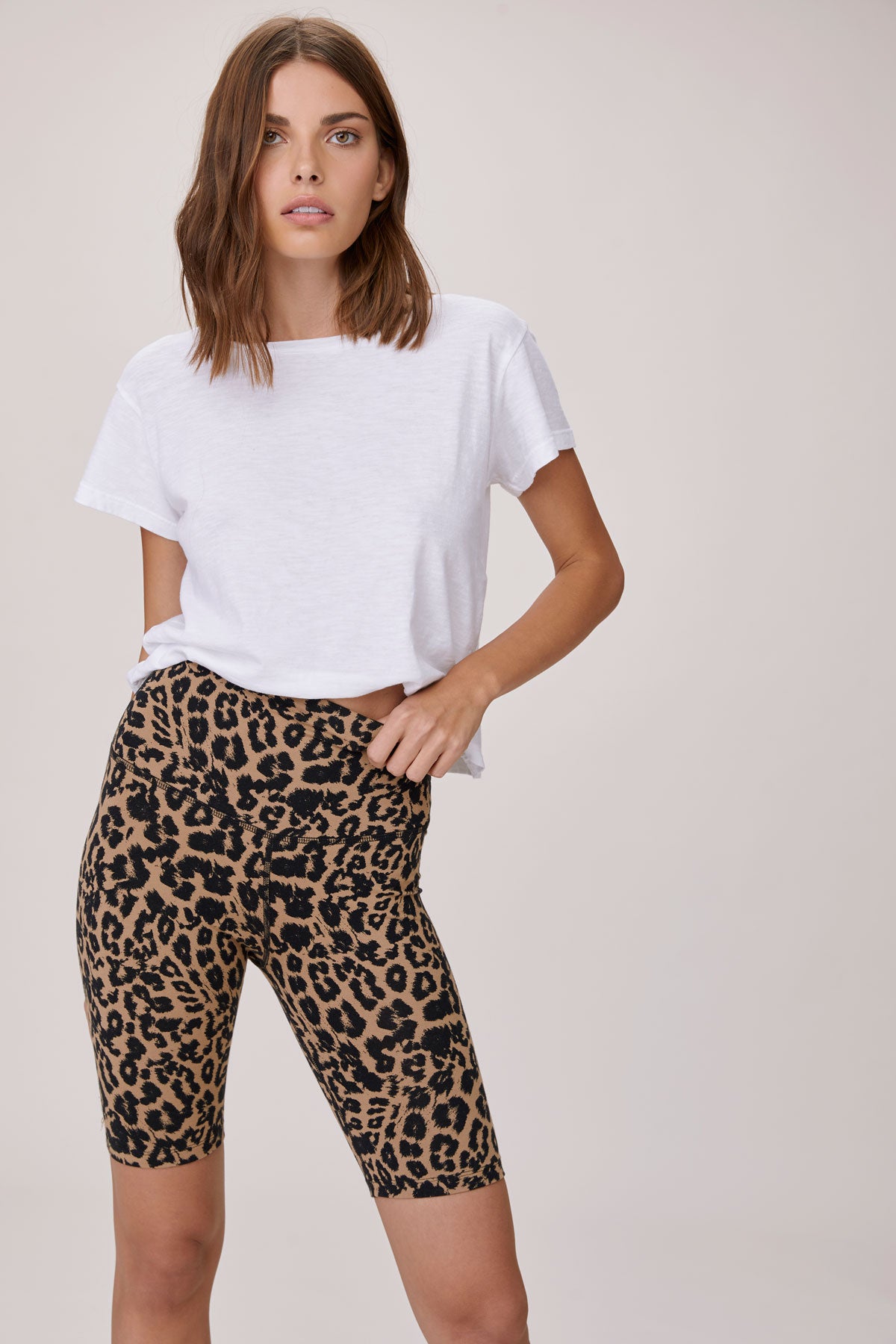 Lna leopardmönstrade cykelshorts