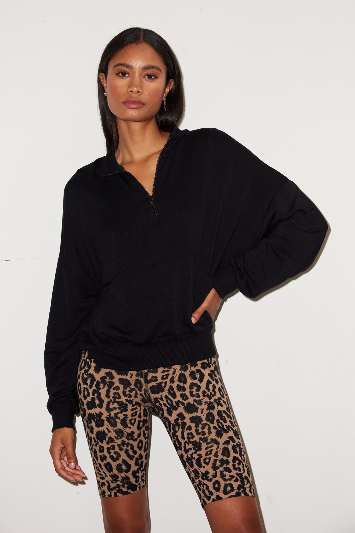 LNA Leopard Print Bike Shorts