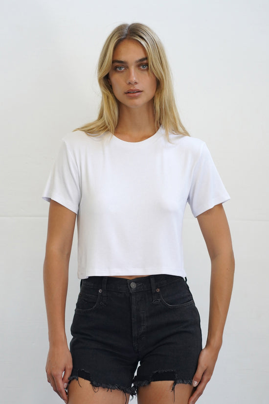 LNA geripptes Billie-T-Shirt in Weiß