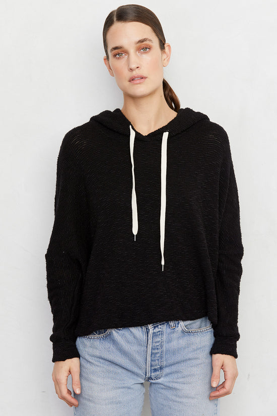 Cape Hoodie - Black Crepe