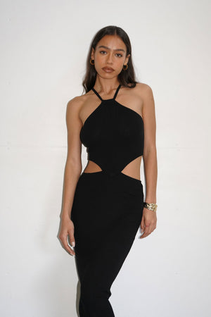 LNA Emmy Midi Dress in Black