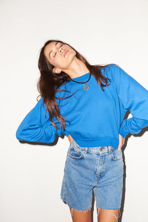 LNA 90s Sweatshirt in Blue Lemonade