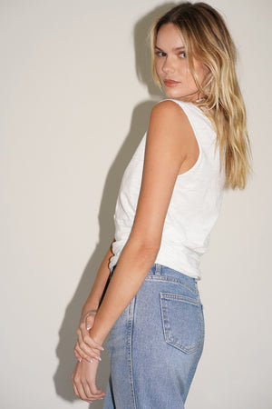 LNA Brooks Sleeveless Top in White