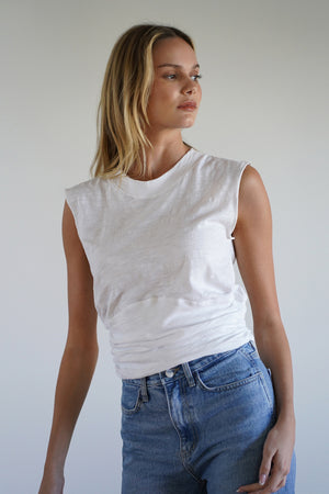 LNA Brooks Sleeveless Top in White