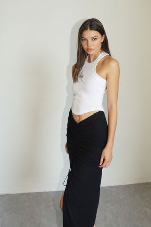 LNA Detra Cropped Tank Top in White
