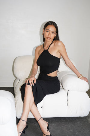 LNA Emmy Midi Dress in Black