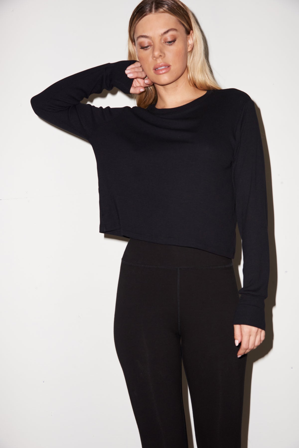 Lna zwarte legging met hoge taille en rits