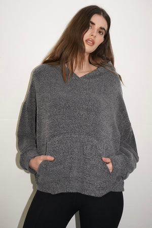 LNA Jura Sherpa Hoodie in Mazarine Blue