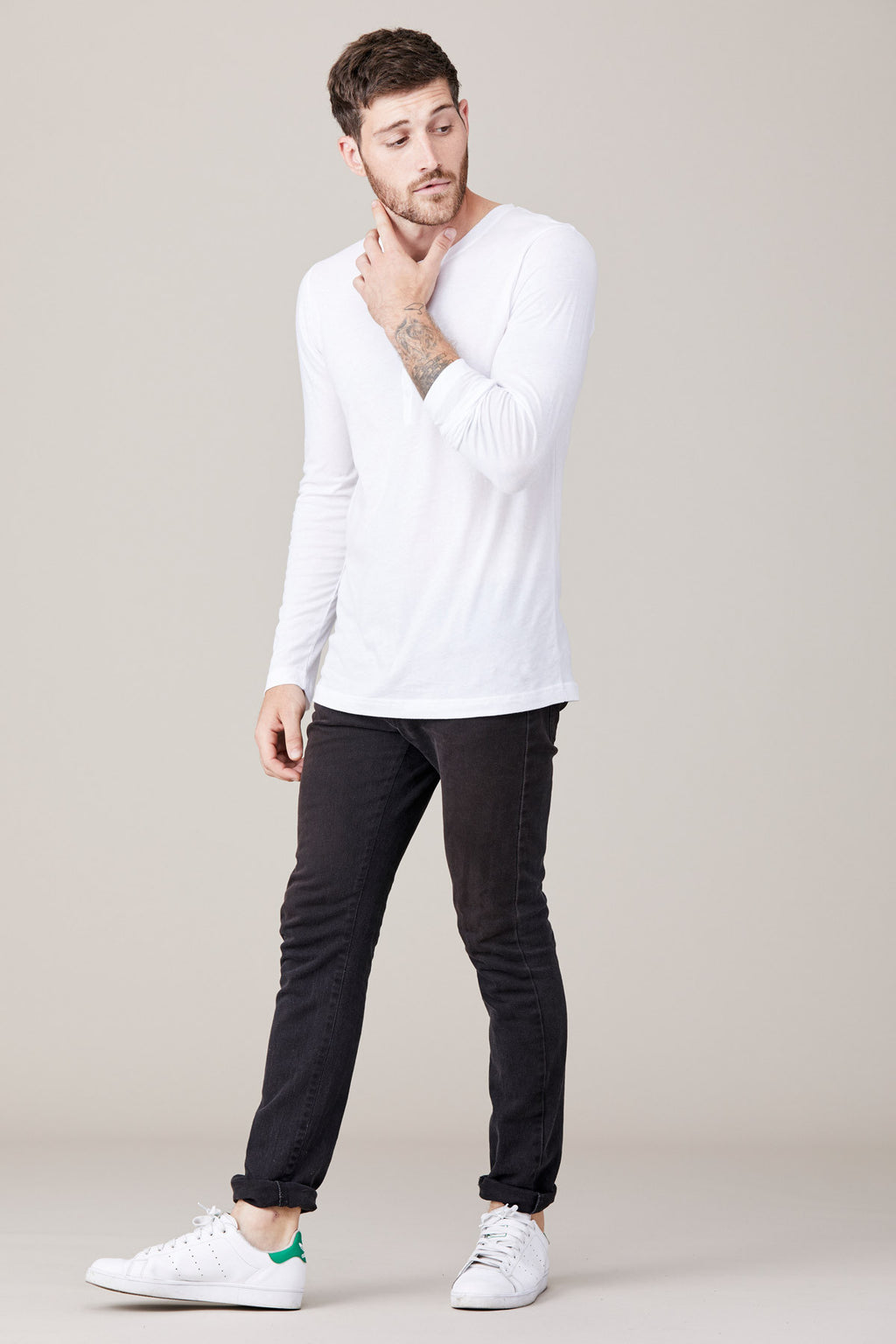 Regular Fit Long-sleeved Shirt - White - Men