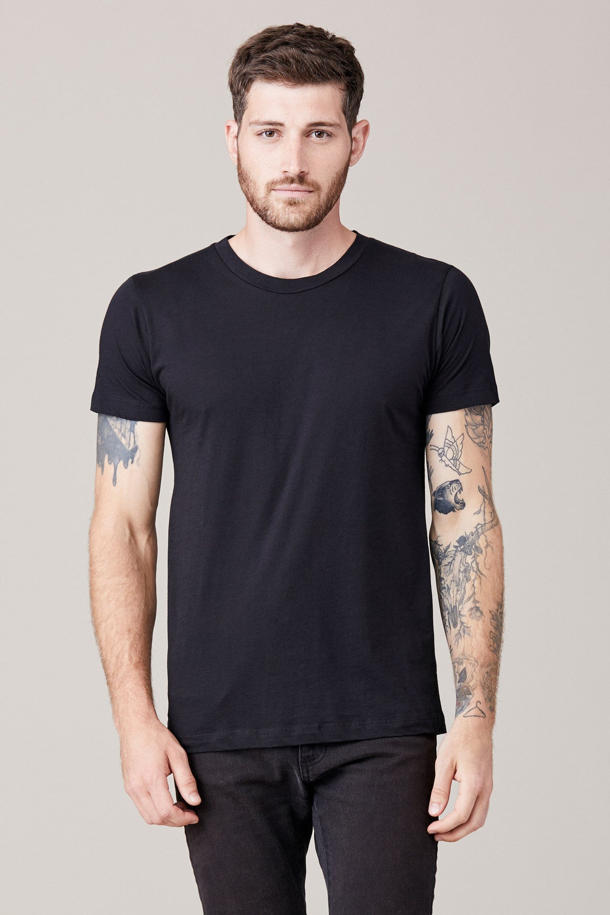 Men's Short Sleeve Crew - Black – LNA Clothing