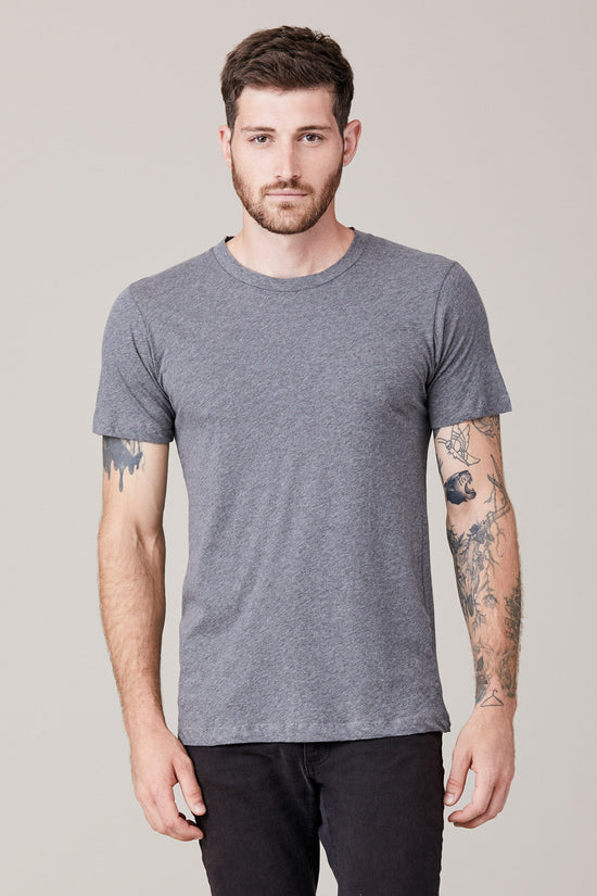 Kurzarm-Rundhalsshirt für Herren – Heather Grey