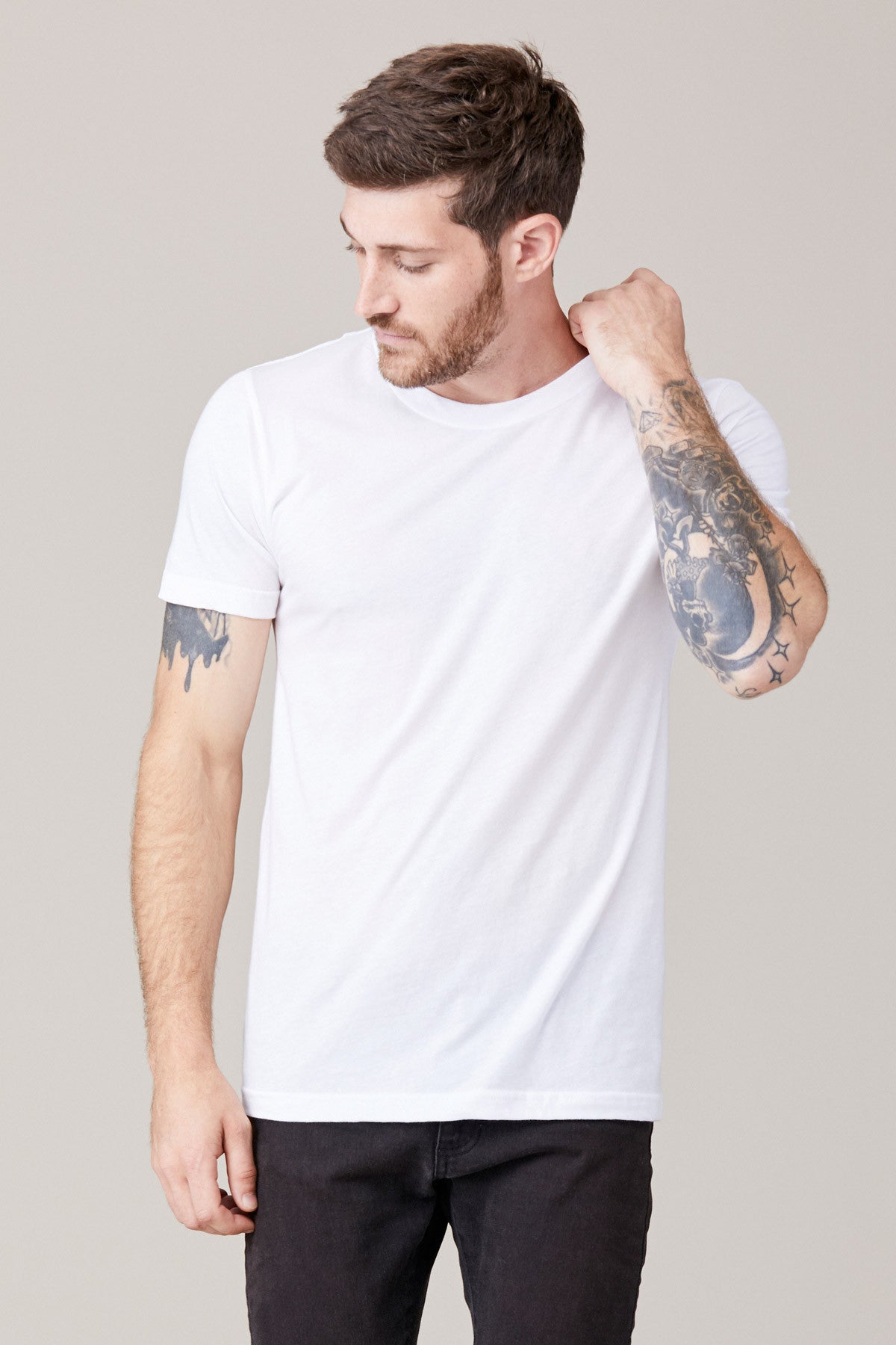 Men's Short Sleeve Crew - White – LNA Clothing