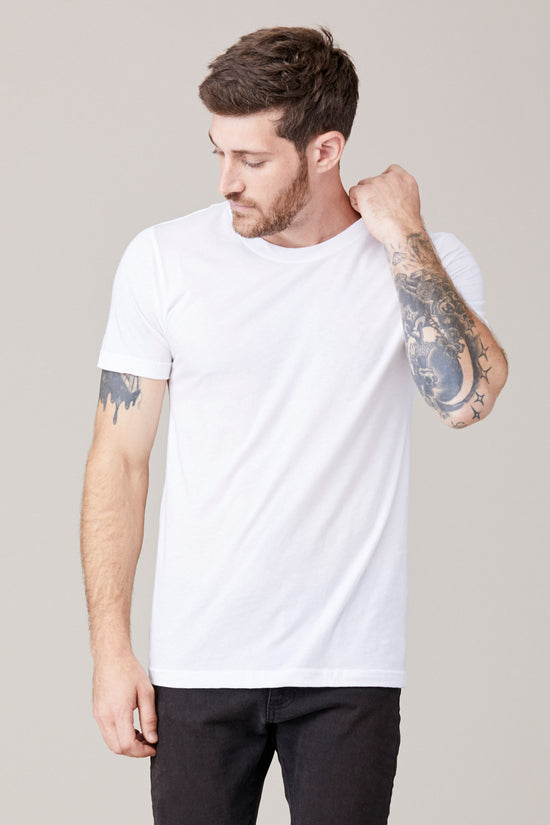 Kurzarm-Rundhalsshirt für Herren – Weiß
