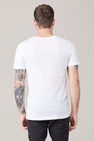 Men's Short Sleeve V Neck - White