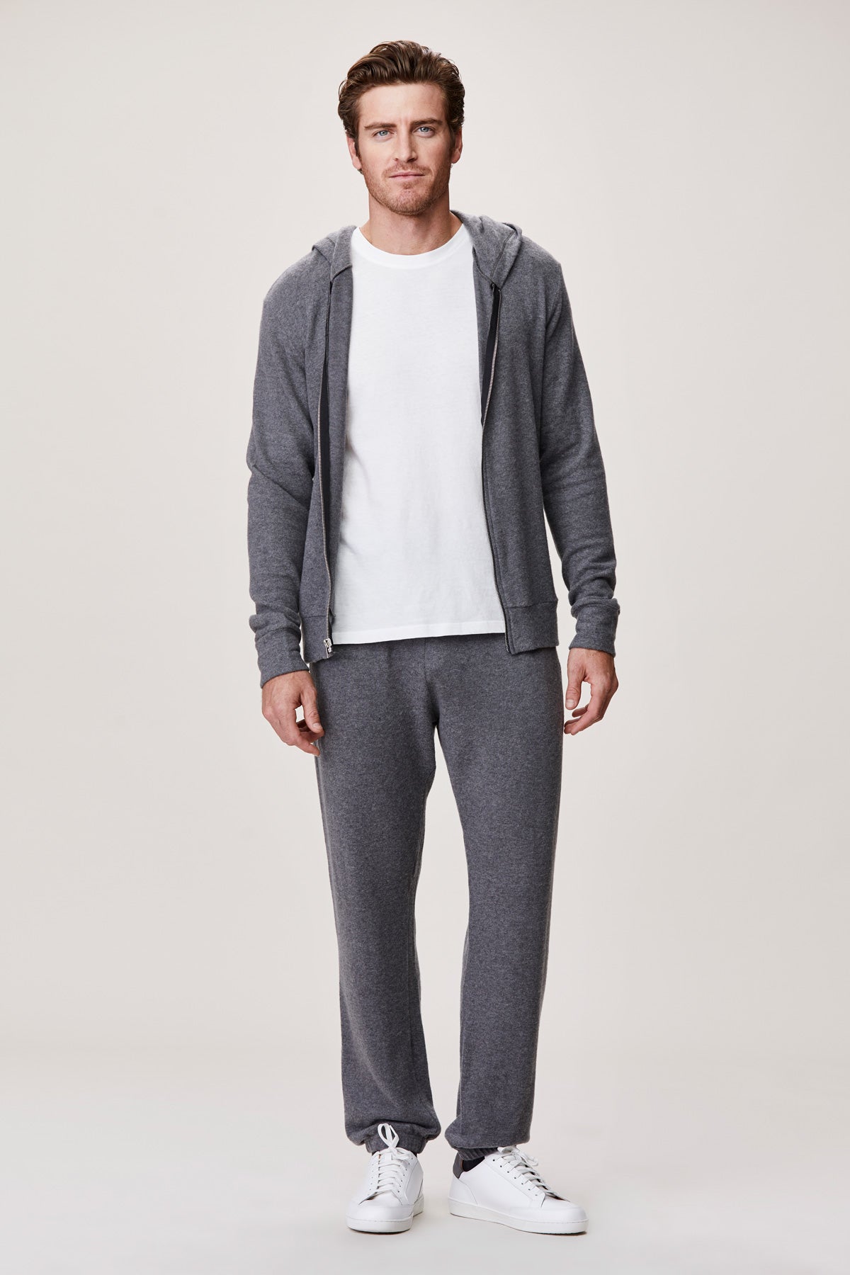 LNA Pantalon de survêtement brossé Hacci homme de coloris gris