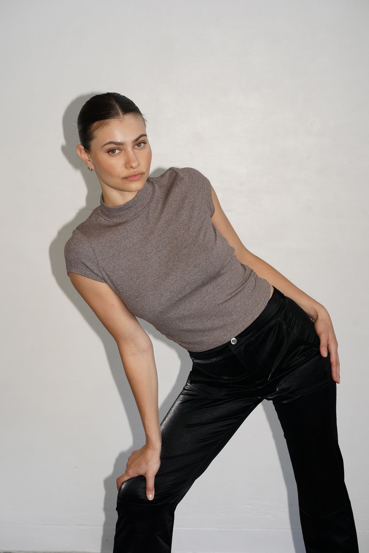 LNA Zelie Mock Neck Rib Top