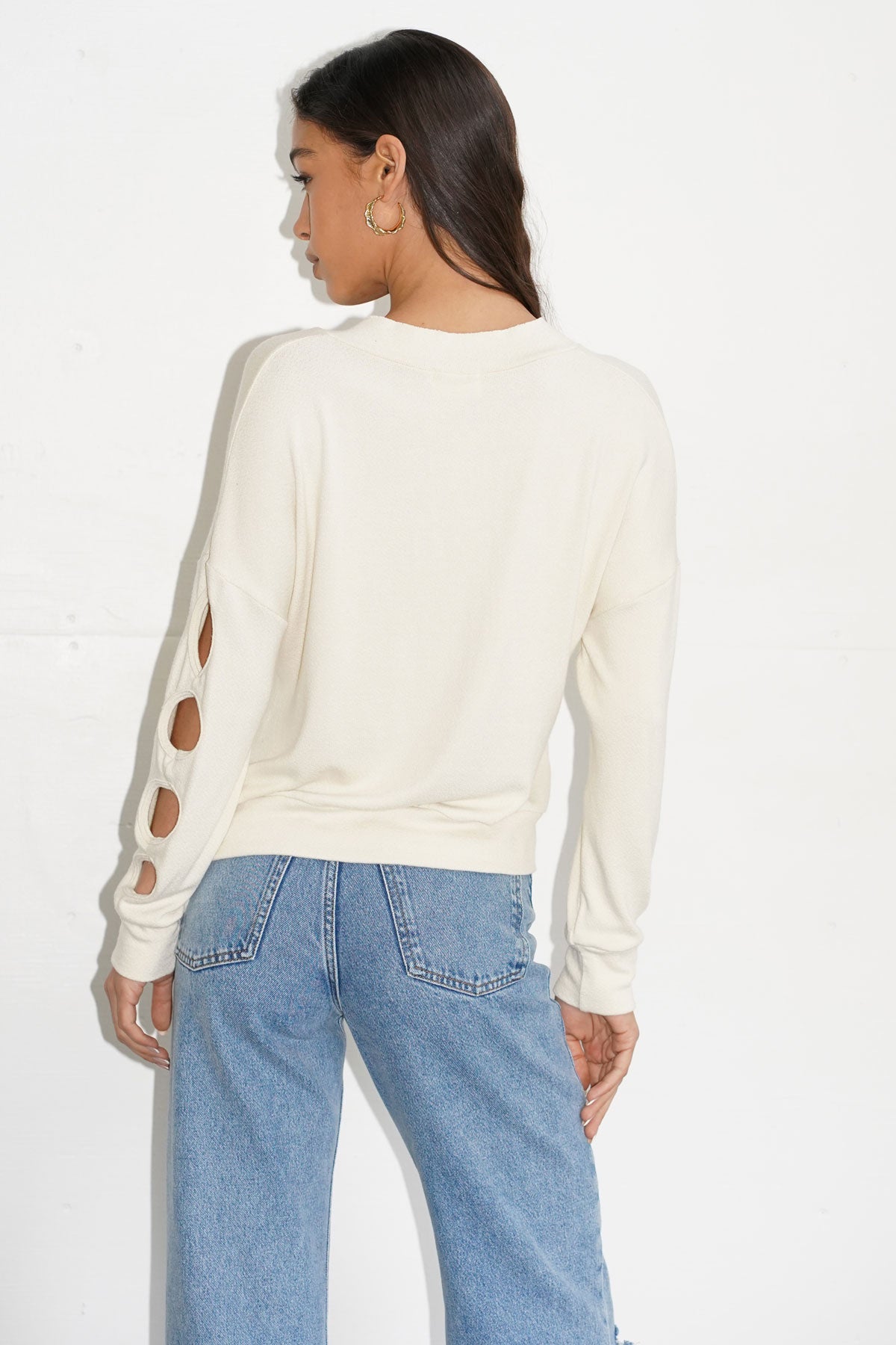 LNA Parker Cut Out Top in Bone