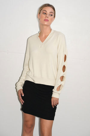 LNA Parker Cut Out Top in Bone