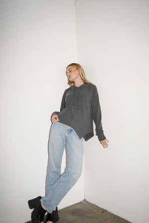 LNA Brushed Nev Hoodie in Pirate Black