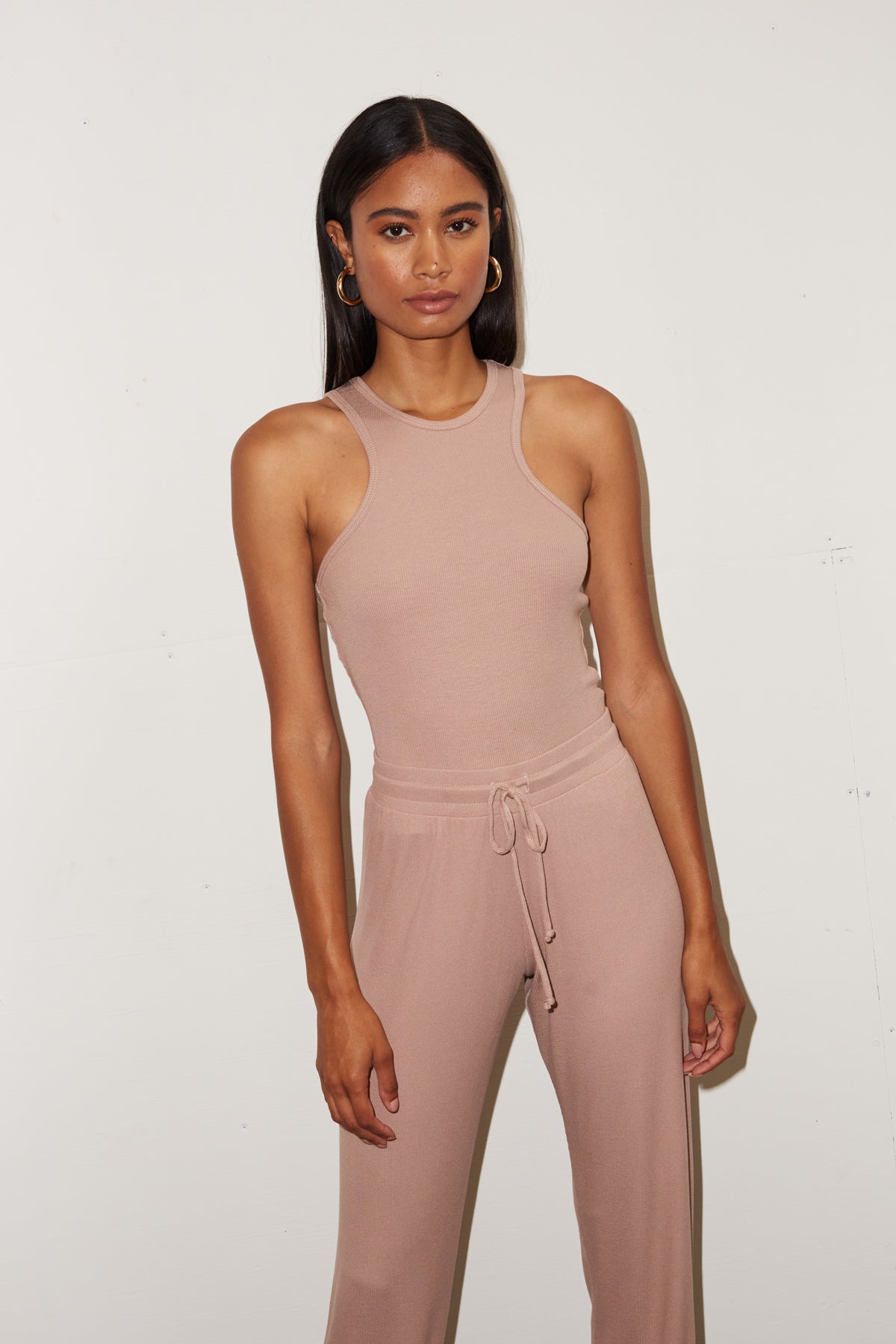 LNA Ribbed Core Jogger in Nude