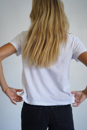 LNA Essential Shaden Crew Neck Tee in White 